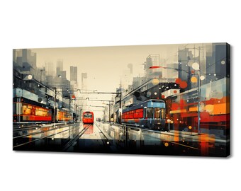 Berlin Skyline Canvas Print, Watercolor Cityscape Wall Art, Modern Home Decor