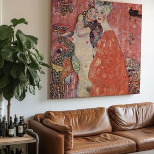 The Women Friends Canvas Print | Classic Painting Reproduction | Wall Art Decor | Home Décor Masterpiece by Gustav Klimt