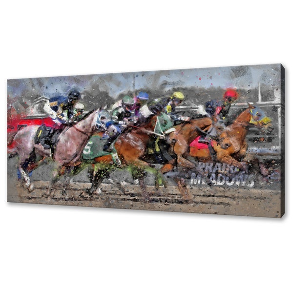 Horse Racing Jockeys Canvas Art Print Animals Wall Hanging Handmade Home Decor Customised Gifts Wall Art Designs Fast Delivery