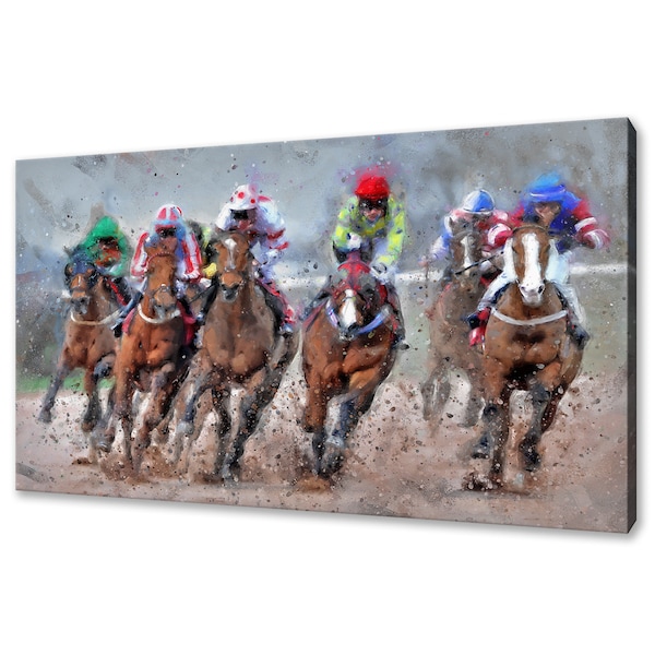 Jockeys Horse Racing Canvas Art Print Wall Hanging Handmade Home Decor Customised Gifts Wall Art Designs Fast Delivery