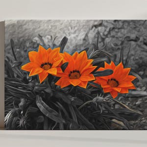 Orange Flowers Canvas Print - Vibrant Floral Artwork for Home Decor, Modern Wall Art, Nature Inspired Decor for Living Room & Bedroom