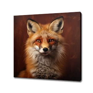 Fox Ölgemälde Stil Vintage Leinwand Druck, Haustier Wand Kunst, modernes Design Tier Wohnkultur Leinwand Kunst, Wohnzimmer Dekor