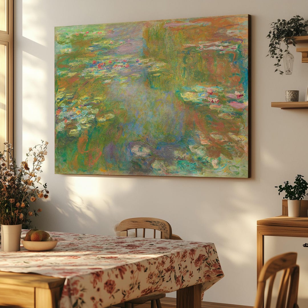 Monet Water Lily Pond Canvas Print: Vintage Style Wall Art - Etsy