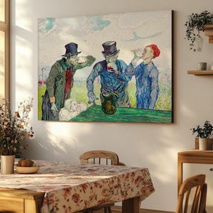 Van Gogh-canvas &#39;De drinkers&#39;: muurkunst in vintagestijl