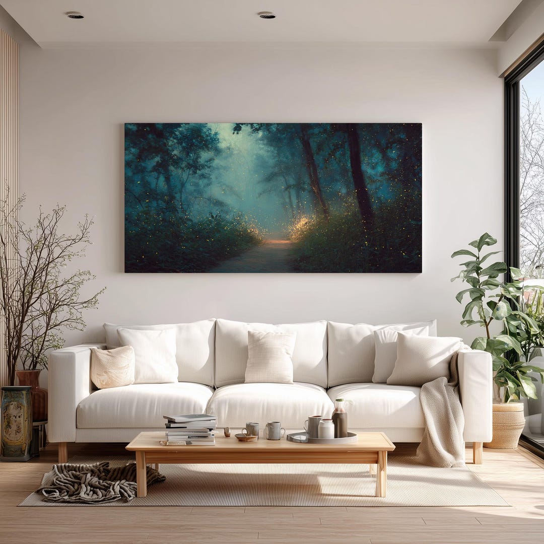 Enchanted Forest Path at Dusk Canvas Print Wall Art - Etsy