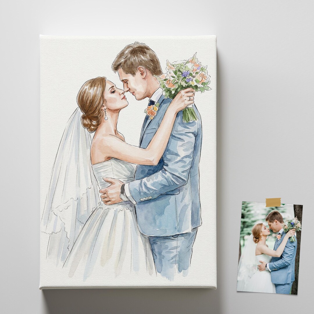 Custom Portrait Canvas Print – Personalised Photo to Painting Wall Art ...