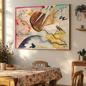 Canvasafdruk Kandinsky-regenlandschap: vintage kunstreproductie