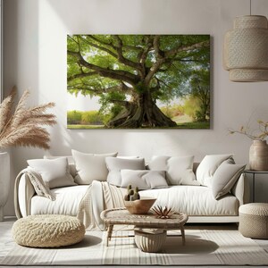 Alter Baum Kunstdruck, Herbstwald Kunstdruck, rustikale Landschaftskunst, rustikale Wandkunst für Wohnzimmer
