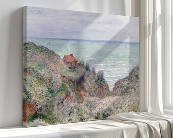 Cabin of the Customs Watch by Claude Monet, Canvas Print Vintage Style Wall Art – Reproduction of Old Master Paintings on Premium Canvas