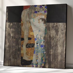 The Three Ages of a Woman Canvas Print | Classic Painting Reproduction | Wall Art Decor | Home Décor Masterpiece by Gustav Klimt