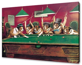 Cassius Marcellus Coolidge Dogs Kelly Pool Canvas Print Picture Wall Art Free UK Fast Delivery