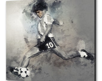 Maradona Canvas Print, Football Art Decor, Ready to Hang