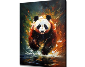 Portrait of a panda canvas print picture wall hanging handmade art print home decor gifts fast free uk delivery