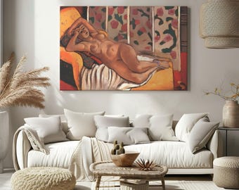 Henri Matisse Yellow Odalisque Canvas Print, Modern Abstract Art
