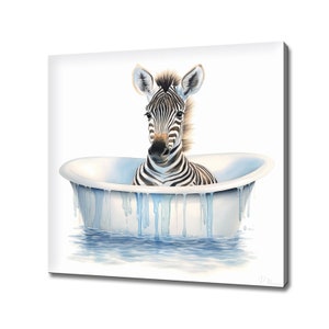 Baby Zebra Canvas Print | Art Print Wall Hanging Picture | Kids Bedroom Home Decor | Animals Art Print | Large Canvas Art