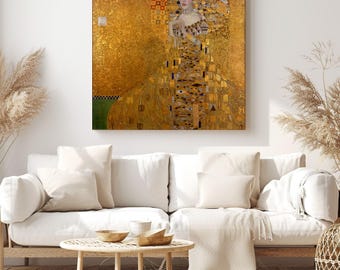 Die Frau in Gold, Gustav Klimt Gemälde Reproduktion, Leinwand Wand Kunst, Klassische Kunstwerk für Wohnzimmer Dekor
