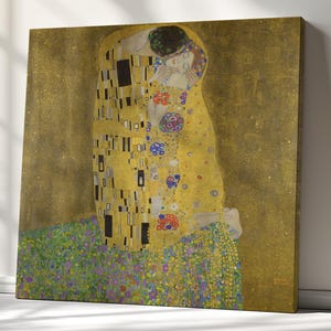 The Kiss Canvas Print | Classic Painting Reproduction | Wall Art Decor | Home Décor Masterpiece by Gustav Klimt