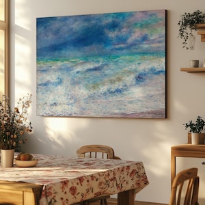 Canvasafdruk Renoir-zeegezicht: reproductie van vintage kunst