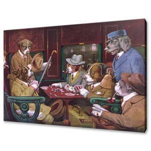 Cassius Marcellus Coolidge Dogs His Station and Four Aces Canvasprint foto kunst aan de muur Gratis VK snelle levering