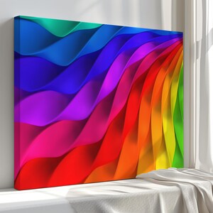 Colourful Stripes Modern Abstract Canvas Print – Minimalist Wall Art – Contemporary for Living Room or Office Decor