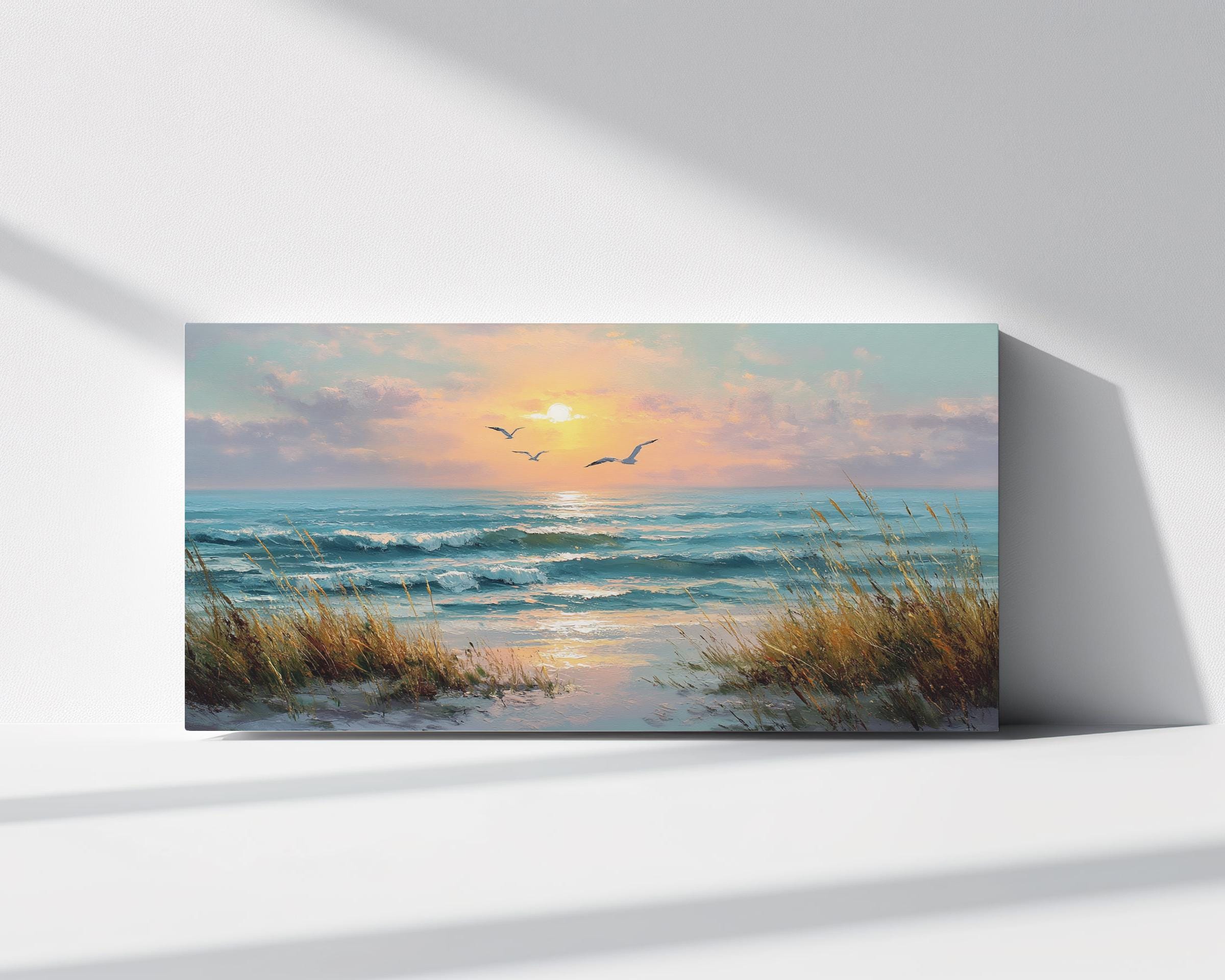 Sunset Beach Canvas Print, Tropical Coastal Wall Art - Etsy