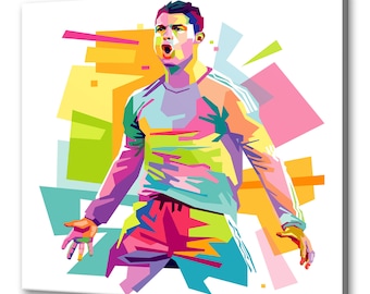 Cristiano Ronaldo Pop Art Canvas Print, Football Wall Decor