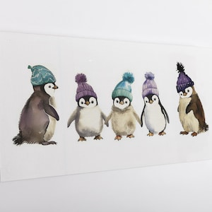 Cute Penguins Canvas Print - Adorable Wall Art for Kids&#39; Room, Brighten Your Decor with Fun Penguin Design, Gift for Animal Lovers