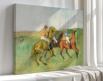 Edgar Degas 'Jockeys and Race Horses' Canvas Print - Vintage Wall Art
