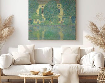 The Schloss Kammer on the Attersee, Gustav Klimt Painting Reproduction, Canvas Print Wall Art, Classic Artwork for Living Room Decor