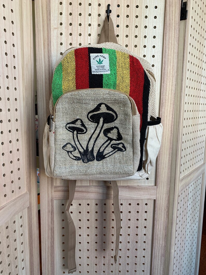 Himalayan Hemp Backpacksmall Mushrooms Eco Friendly Etsy