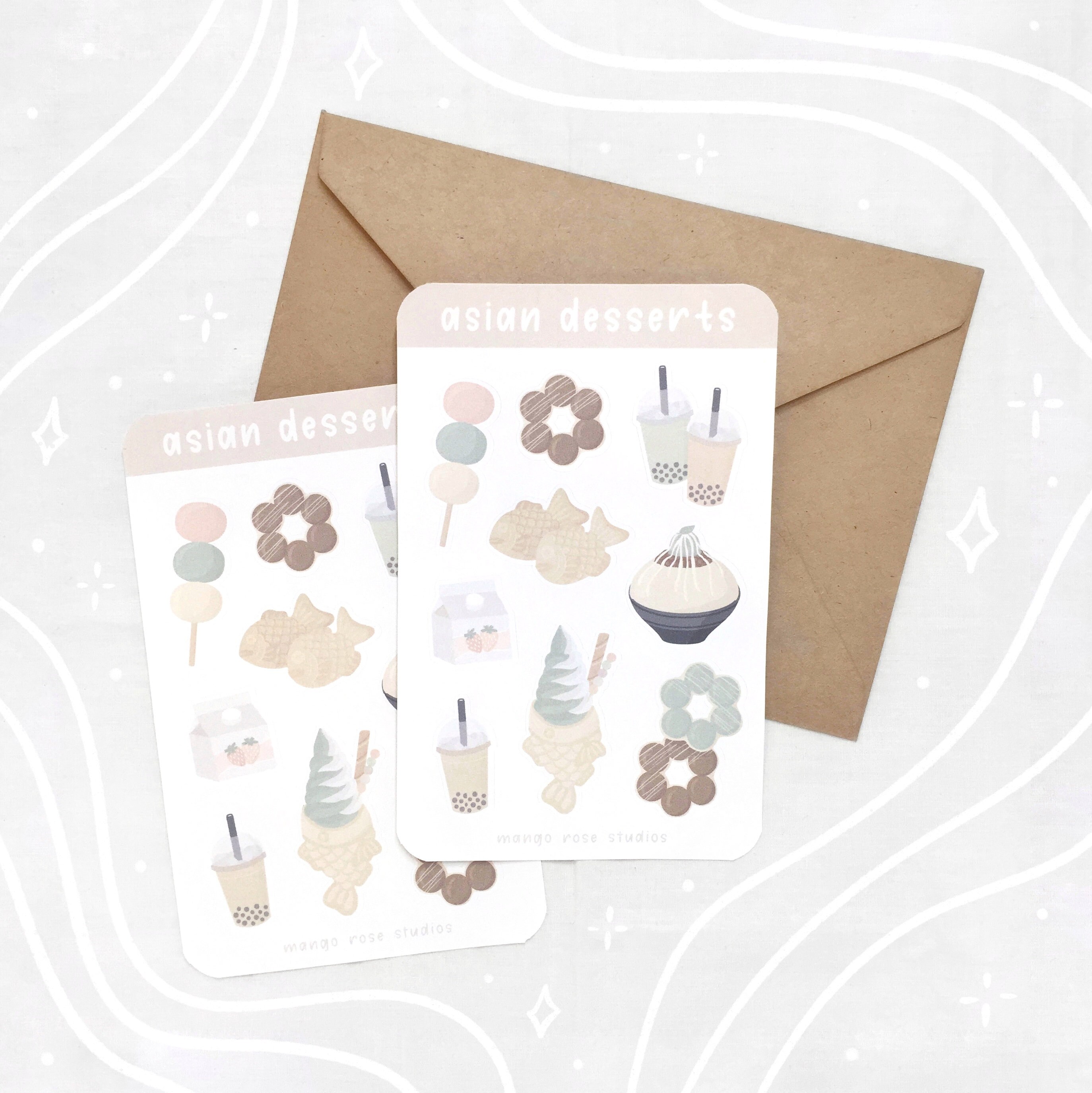 Asian Desserts Sticker Sheet | bullet journaling, aesthetic stickers,…
