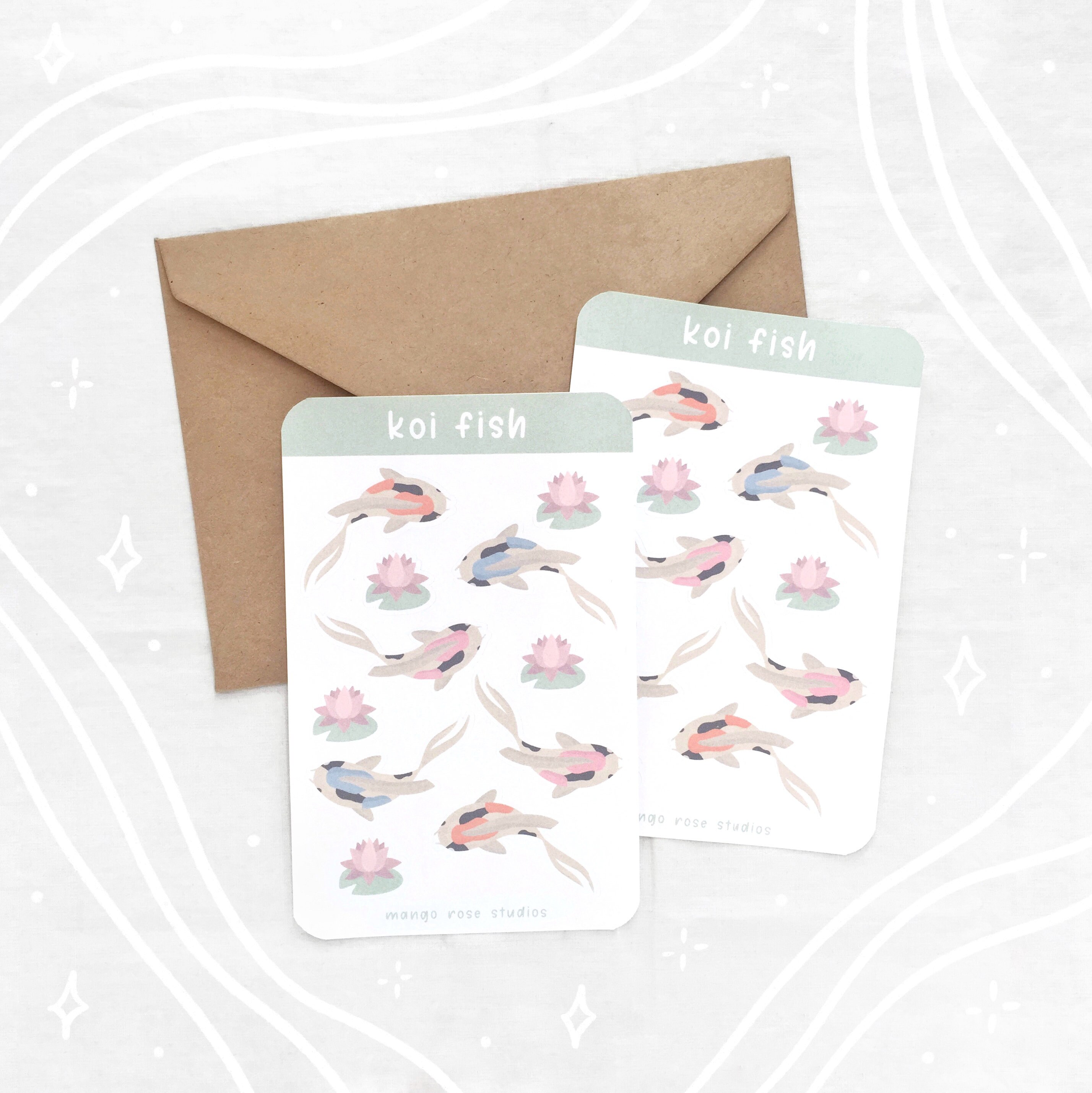 Koi Fish Sticker Sheet | bullet journaling, aesthetic stickers, scrap…