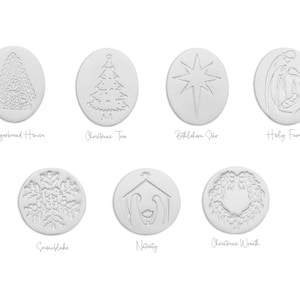 Handmade Holiday Embossed Intaglios - White Italian Clay - Home Décor