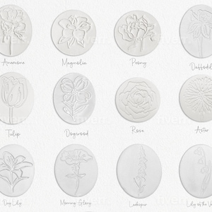 Handmade Floral Embossed Intaglios - White Italian Clay - Home Décor