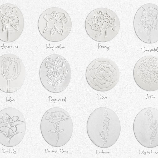 Handmade Floral Embossed Intaglios - White Italian Clay - Home Décor