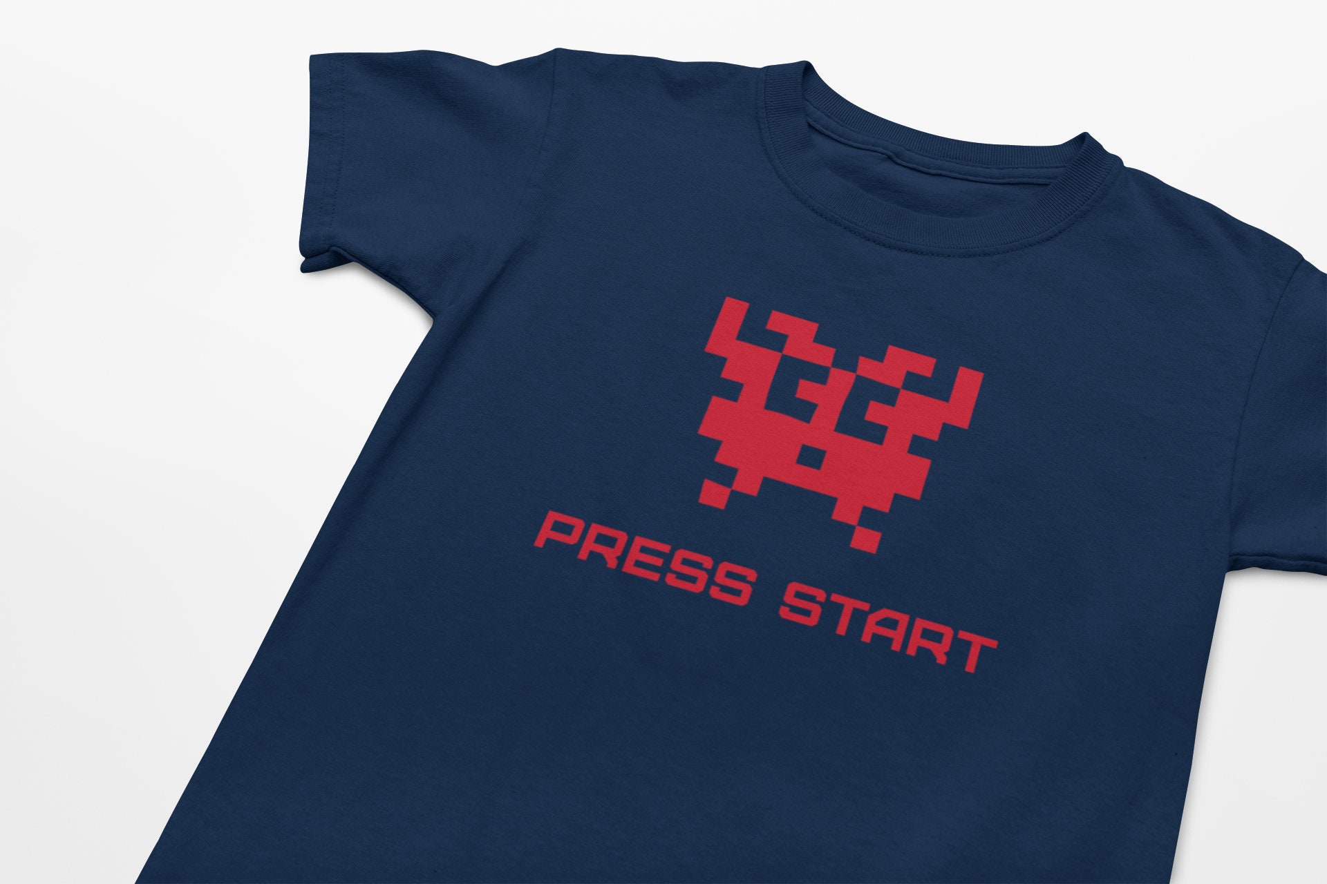PRESS START T shirt Unisex Child T shirt Navy Blue T shirt | Etsy