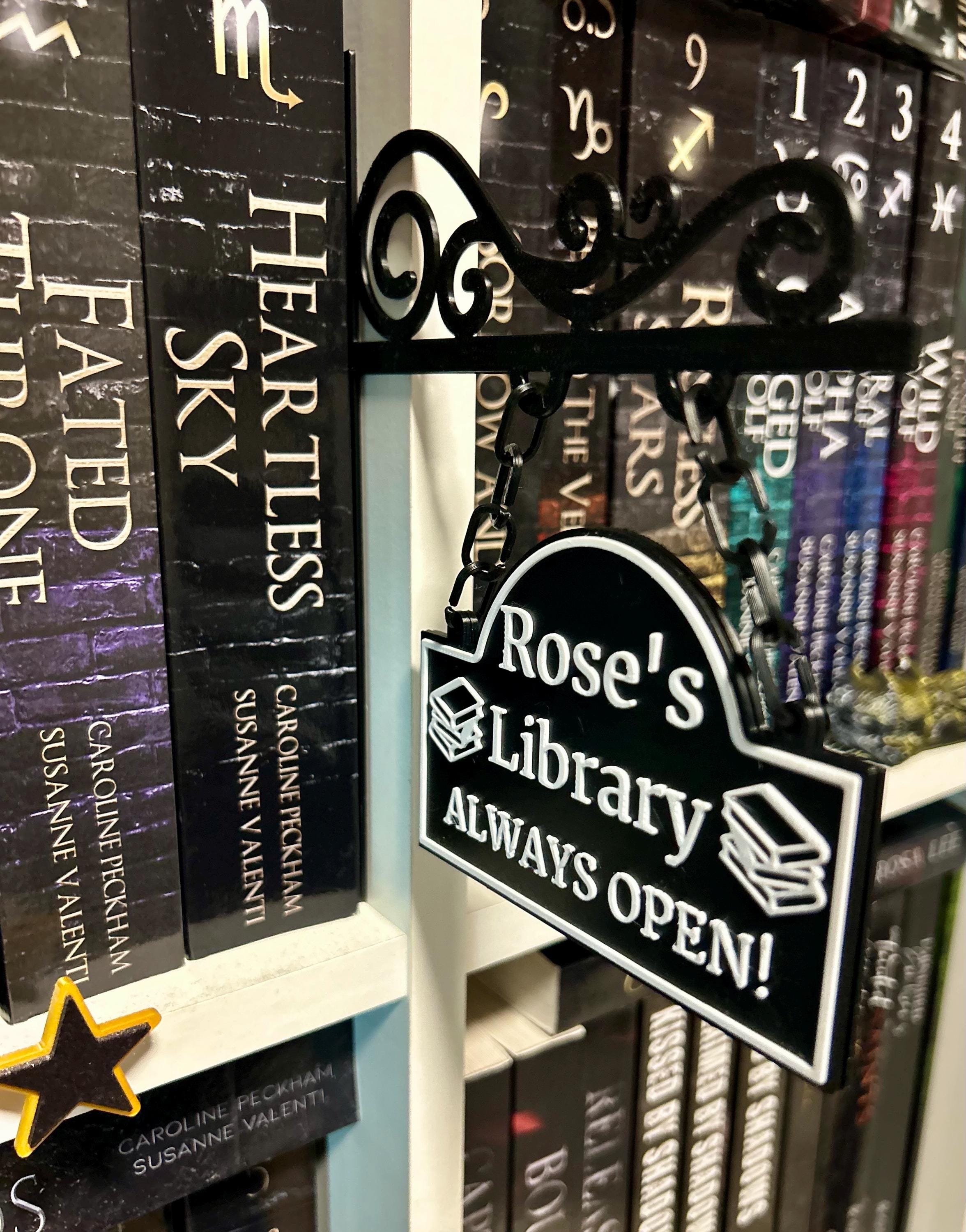Keychain Library Sign Personalised Library Sign Hanging Bookshelf Decor - 3D Printed - Etsy UK