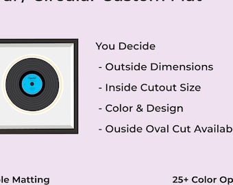 Custom Photo Matboard, Oval or Circle Cutout, Double Matting