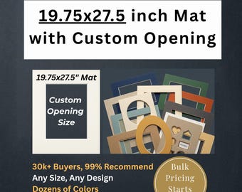 19.75x27.5 Custom Photo Mat Boards for 19.75x27.5" IKEA Frames with Choice of Interior Dimensions