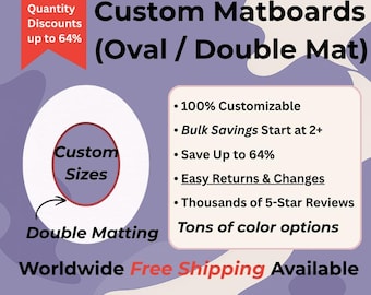 Custom Oval Double Matboard – 30+ Colors, Made to Order