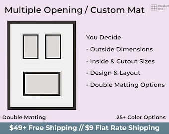 Multiple Opening | Custom Matboard Where You Specify Both the Exterior and Interior Dimensions (Double Matting)