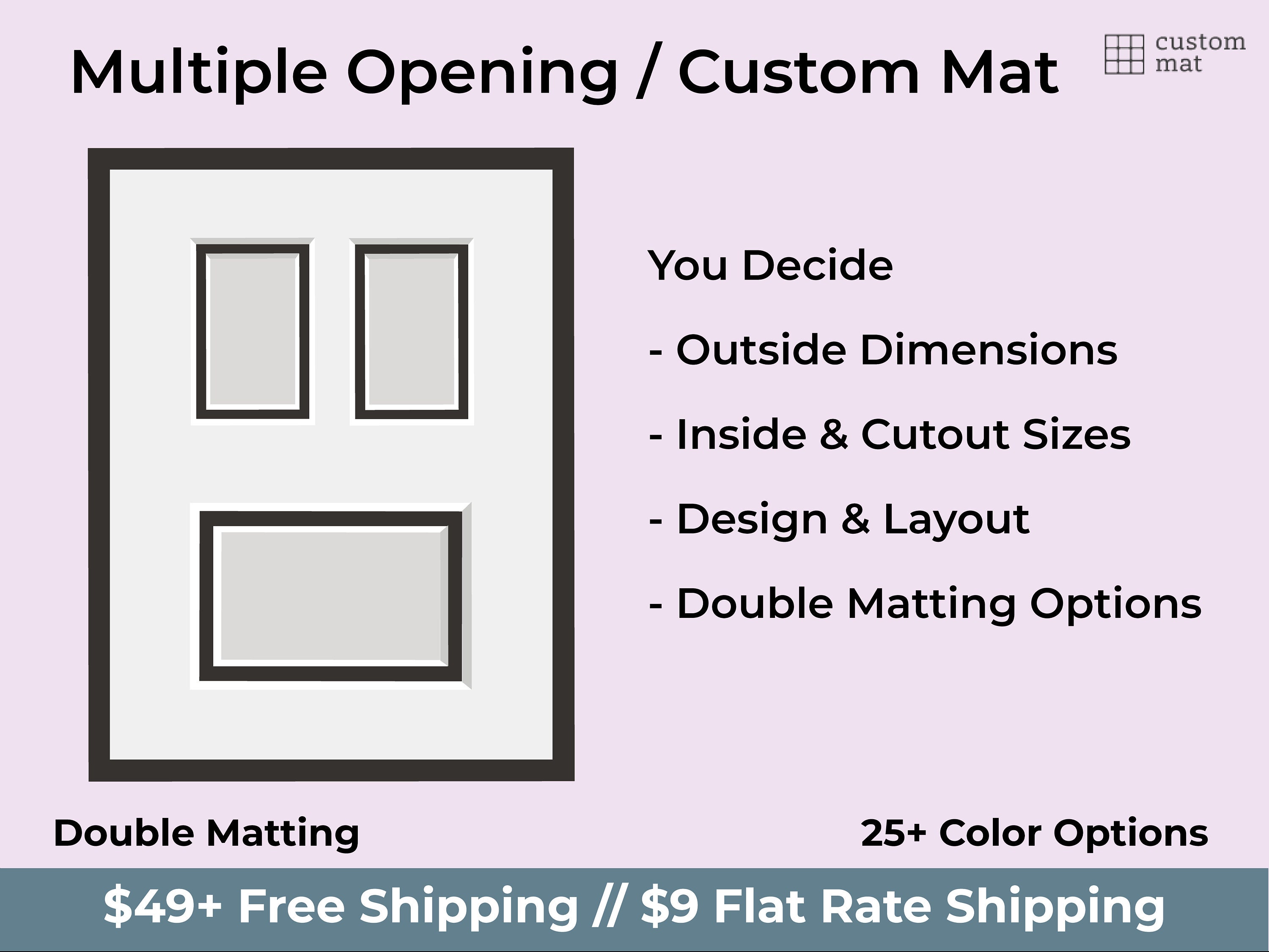 Single Mats - Non Standard Image Sizes - Picture Mat Sizes - Custom to Size  - Odd Sizes - Square Mats