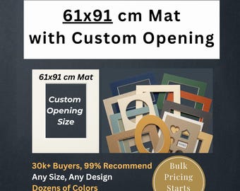 61x91 cm Custom Matboard with Custom Opening, Fits Standard Frames