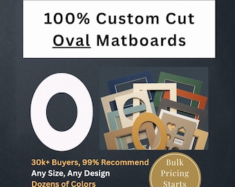 Custom Oval Matboard – Single Matting for Photo Frames, 30+ Colors