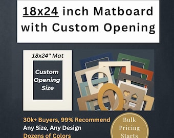 18x24" Custom Photo Mat Boards for 18x24" Frames with Choice of Interior Dimensions
