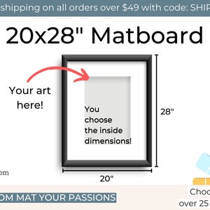 Paspartú fotográfico personalizado de 50 x 71 cm para marcos de 50 x 71 cm con opciones de dimensiones interiores