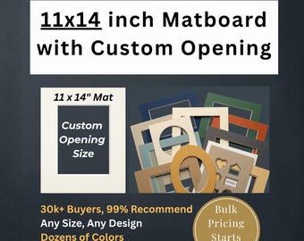 11x14" Custom Photo Mat Boards (for 11x14" Frames with Choice of Interior Dimensions)