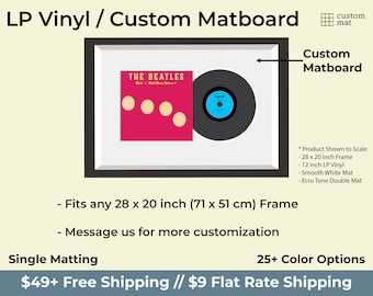Custom LP Vinyl Matboard for 28 x 20 Inch Picture Frames (Single Matting)