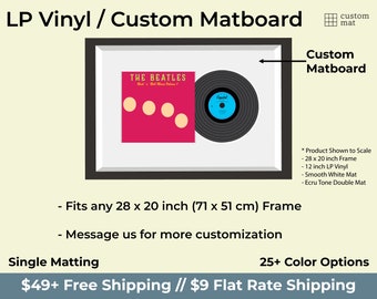 Custom LP Vinyl Matboard for 28 x 20 Inch Picture Frames (Single Matting)