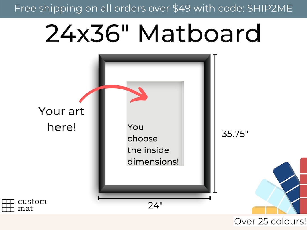 24x36 Custom Photo Mat Boards for 24x36 Frames With Choice of Interior